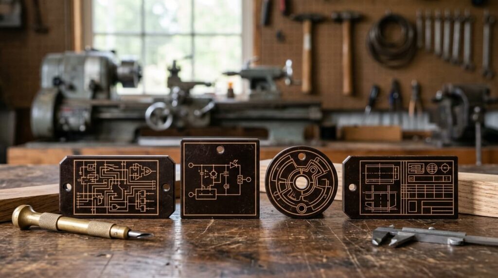 etiquetas de baquelita grabadas