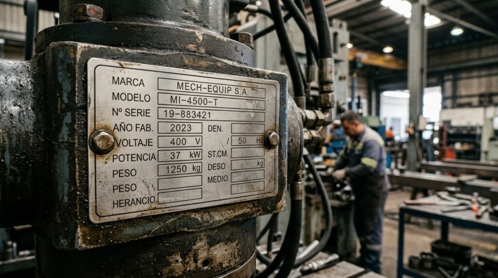 placa de maquinaria industrial