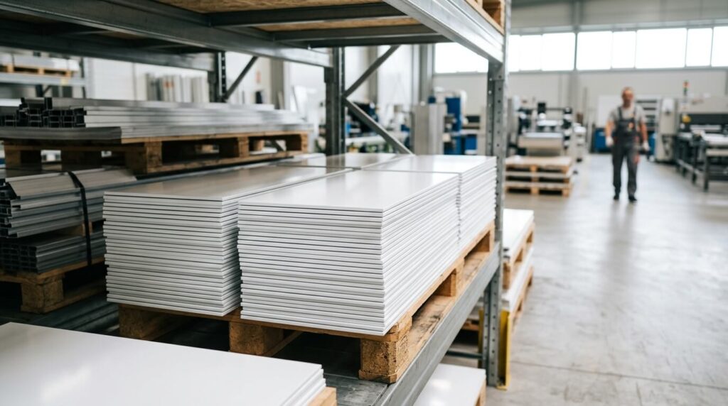 placas de aluminio lacado blanco